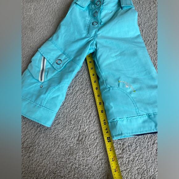 Toddler Snow Pants Overall Bib Size 2T Aqua Blue Silver Star Embellished Winter - Picture 9 of 12